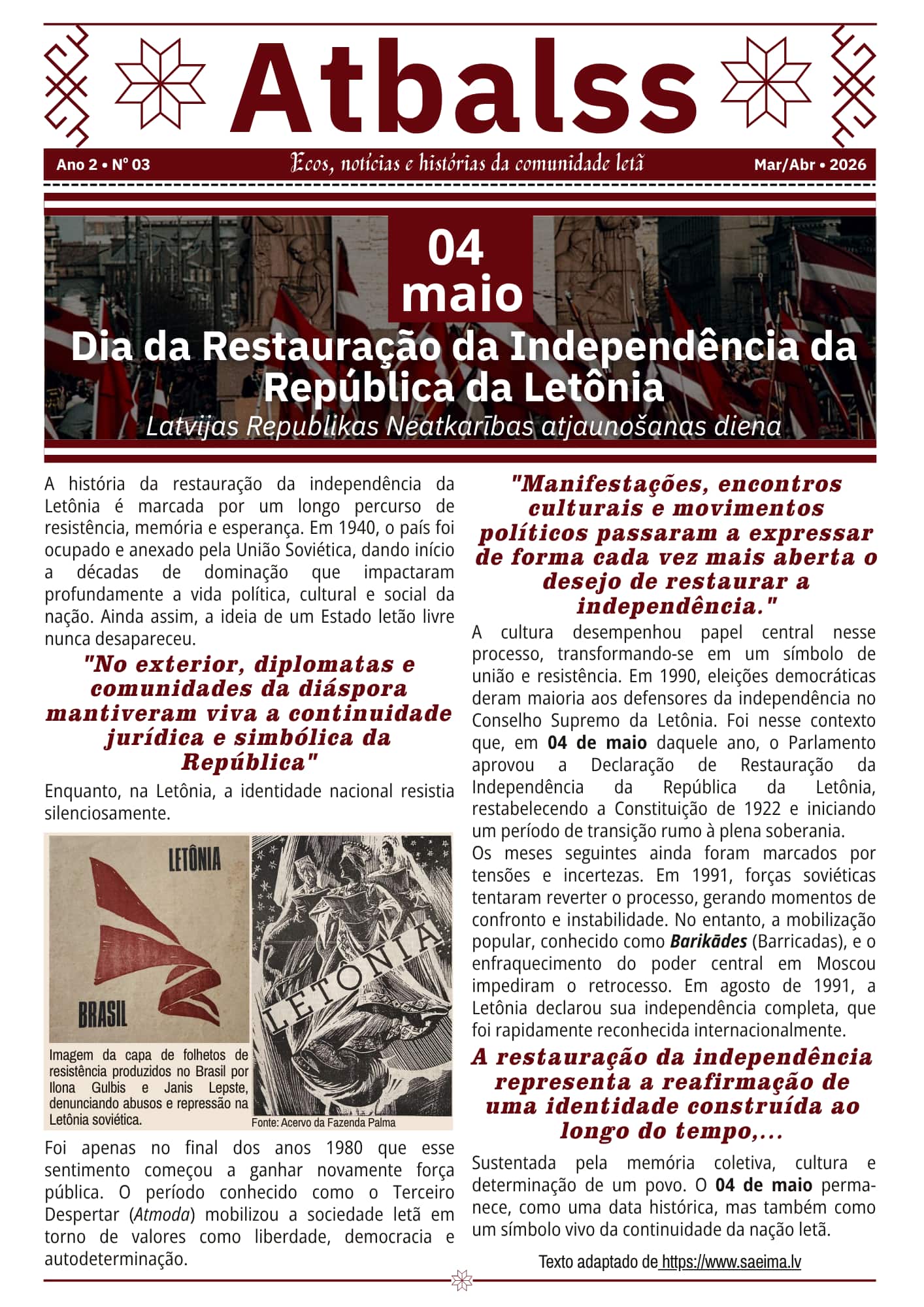 Capa da terceira edição do Atbalss